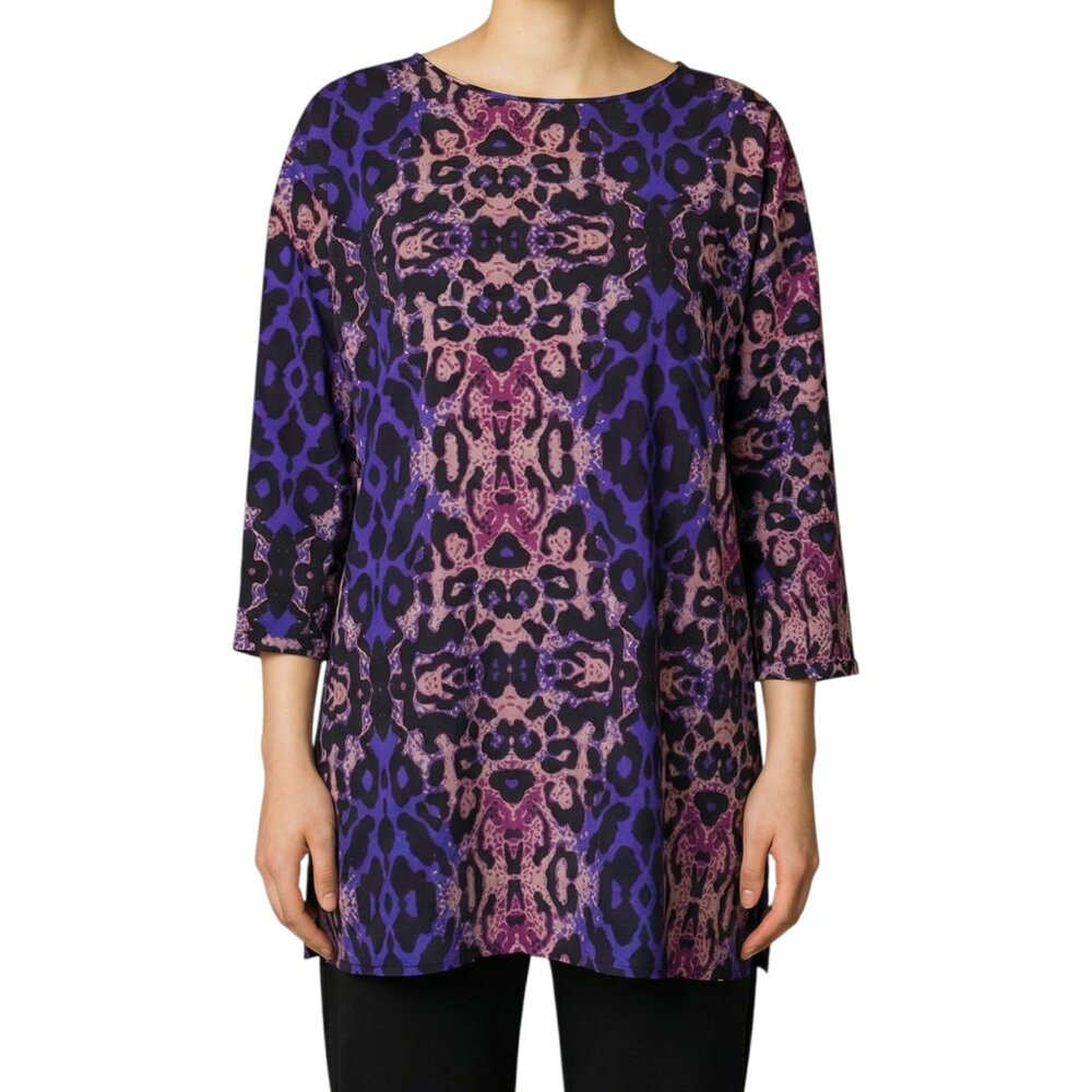 Twelve By Twelve Y2K Purple Leopard Print Top Women's Size M